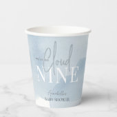 Cloud 9 Blue Sky Waterverf Boy Baby shower Papieren Bekers (Voorkant)