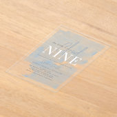 Cloud 9 Blue Sky Waterverf Vrijgezellenfeest Acryl Uitnodigingen (Laagn)