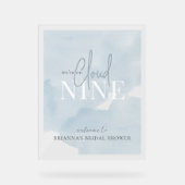 Cloud 9 Blue Sky Waterverf Vrijgezellenfeest Welko Acryl Bord (Voorkant)