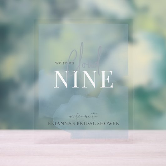 Cloud 9 Blue Sky Waterverf Vrijgezellenfeest Welko Acryl Bord (Neutraal)