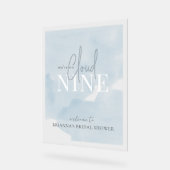 Cloud 9 Blue Sky Waterverf Vrijgezellenfeest Welko Acryl Bord (Hoek)