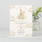 Cloud 9 Champagne Elegante Bruiloftsfeest Uitnodig Kaart (Staand voorkant)