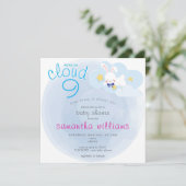 Cloud 9 Een Bunny Blue Easter Boy Baby shower Kaart (Staand voorkant)