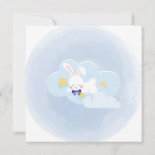Cloud 9 Een Bunny Blue Easter Boy Baby shower Kaart (Achterkant)