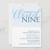 Cloud 9 Eenvoudig Typografie blauw vrijgezellenfee Kaart (Voorkant)