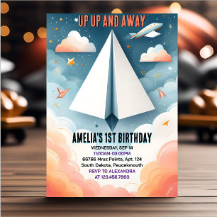 Cloud 9 Fly Kinder Sky Joy Vliegtuig 1e Verjaardag Kaart