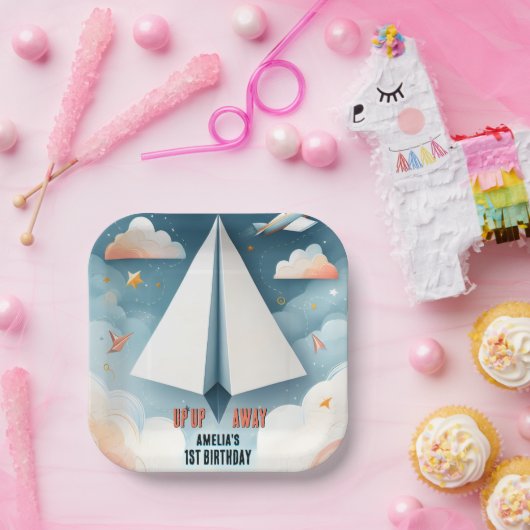 Cloud 9 Fly Kinder Sky Joy Vliegtuig 1e Verjaardag Papieren Bordje (Feest)