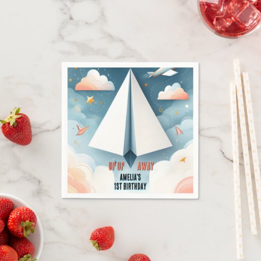 Cloud 9 Fly Kinder Sky Joy Vliegtuig 1e Verjaardag Servet (Insitu)