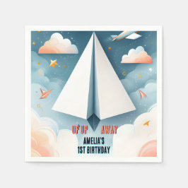 Cloud 9 Fly Kinder Sky Joy Vliegtuig 1e Verjaardag Servet