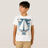 Cloud 9 Fly Kinder Sky Joy Vliegtuig 1e Verjaardag T-shirt (Voorkant volledig)