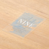 Cloud 9 Gold Stars Blue Boy Baby shower Acryl Uitnodigingen (Laagn)