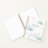 Cloud 9 Gold Stars Blue Boy Baby shower Gastenboek Notitieboek (Binnen)