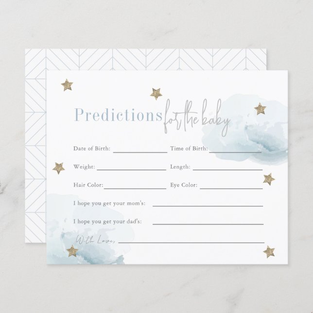 Cloud 9 Gold Stars Blue Boy Baby voorspellingen (Voorkant / Achterkant)