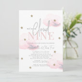 Cloud 9 Gold Stars Roze Baby shower per Mail Kaart (Staand voorkant)