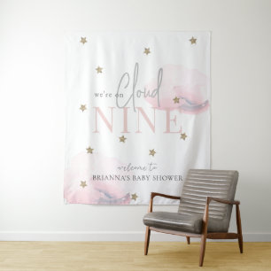 Cloud 9 Gold Stars Roze Baby shower Welkom Wandkleed