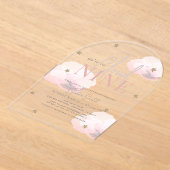 Cloud 9 Gold Stars Roze Meisje Baby shower Acryl Uitnodigingen (Laagn)