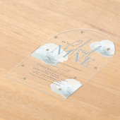 Cloud 9 Gold Stars Waterverf Baby shower Acryl Uitnodigingen (Laagn)