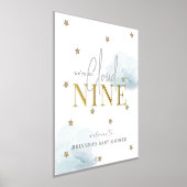 Cloud 9 Gold Stars Waterverf Baby shower Welkom Folie Afdrukken (Laagn)