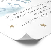 Cloud 9 Gold Sterren Blauw Baby shower Zeg niet Ba Poster (Hoek)
