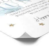 Cloud 9 Gouden Sterren Blauw Baby shower Fopspeen  Poster (Hoek)