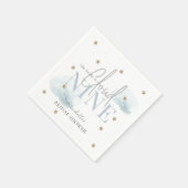 Cloud 9 Gouden Sterren Blauw Waterverf Bruidsdouch Servet (Hoek)