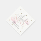 Cloud 9 Gouden Sterren Roze Waterverf Bruidsdouche Servet (Hoek)