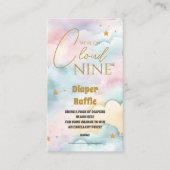 Cloud 9 Gouden Sterren Waterverf Diapper Raffle Informatiekaartje (Voorkant)