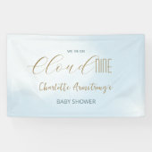 Cloud 9 Hemels Blauwe Baby Shower Vlag Spandoek (Horizontaal)