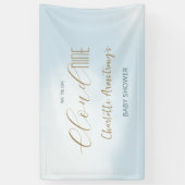Cloud 9 Hemels Blauwe Baby Shower Vlag Spandoek (Verticaal)