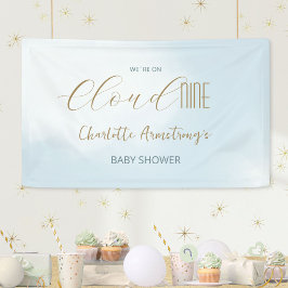 Cloud 9 Hemels Blauwe Baby Shower Vlag Spandoek