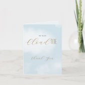 Cloud 9 Hemelsblauw Baby Shower Bedankkaart (Voorkant)