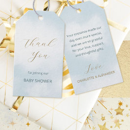 Cloud 9 Hemelsblauwe Baby Shower Bedankt Cadeaulabel