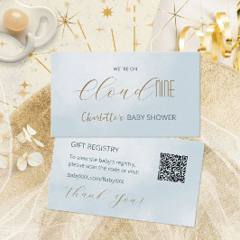 Cloud 9 Hemelsblauwe Baby Shower Cadeau Registrati Informatiekaartje