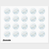 Cloud 9 Hemelsblauwe Baby Shower Ronde Sticker (Vel)