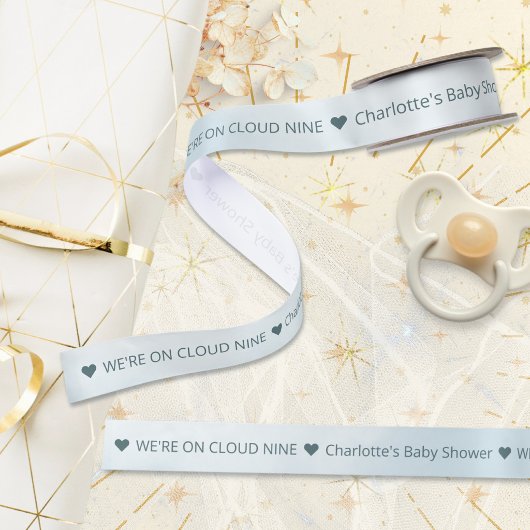 Cloud 9 Hemelsblauwe Baby Shower Satijnen Lint
