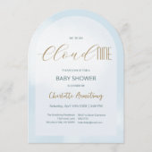 Cloud 9 Hemelsblauwe Baby Shower Uitnodiging (Voorkant)