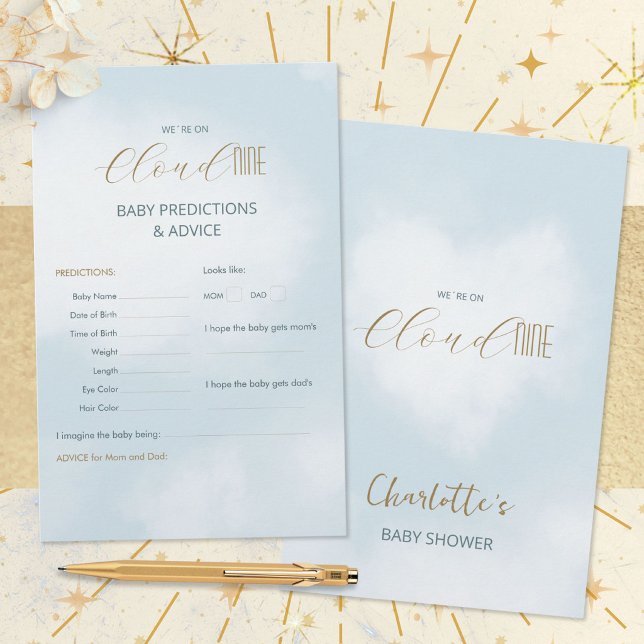 Cloud 9 Hemelse Baby Shower Voorspellingen & Advie (Cloud 9 Celestial Baby Shower Predictions & Advice ©Susanne Sachers - Sunny Mind 🌞)