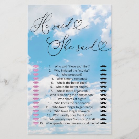 Cloud 9 Hij zei dat ze moest raden wie het spel ze (Voorkant)