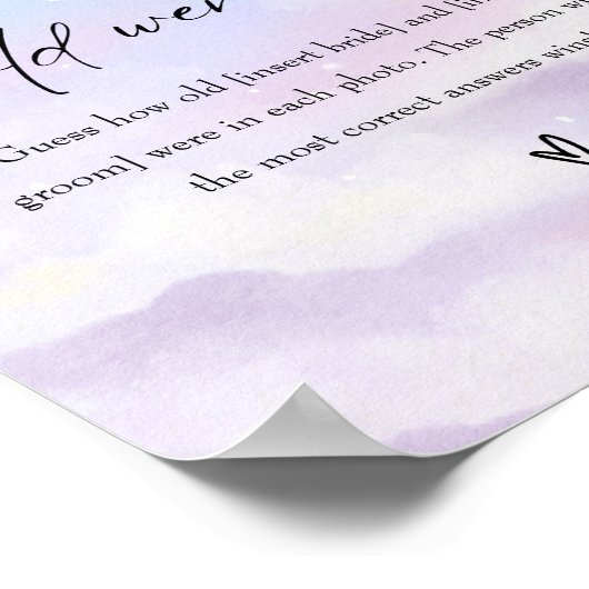 Cloud 9 Hoe oud waren zij Bruidsdouche Spel Bord Poster (Hoek)