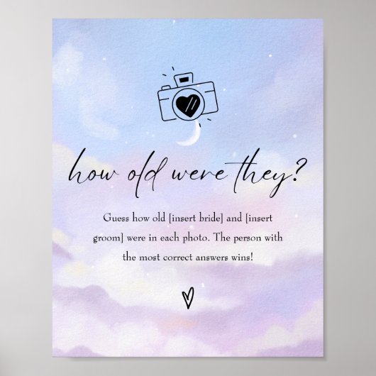 Cloud 9 Hoe oud waren zij Bruidsdouche Spel Bord Poster (Voorkant)