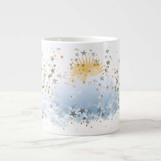 Cloud 9 met Sun reuze koffie-mok Grote Koffiekop (Voorkant)