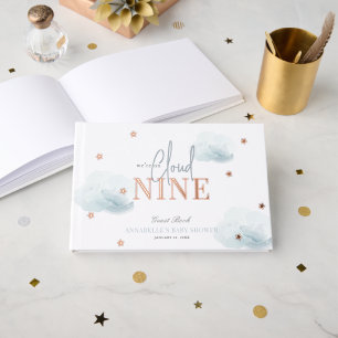 Cloud 9/Nine Blue Clouds Boy Baby shower Gastenboek