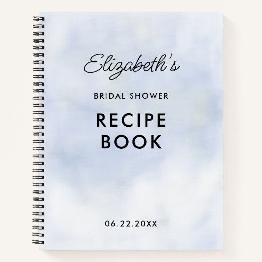 Cloud 9 Pastel Blauw Chic Vrijgezellenfeest Recept Notitieboek (Voorkant)