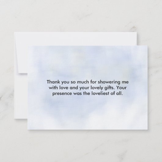 Cloud 9 Pastel Blue Elegant Classy Vrijgezellenfee Bedankkaart (Achterkant)