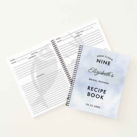 Cloud 9 Pastel Blue Sky Vrijgezellenfeest Recepten Notitieboek (Binnen)