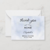 Cloud 9 Pastel Blue Vrijgezellenfeest Dank u Notitiekaartje (Voorkant)