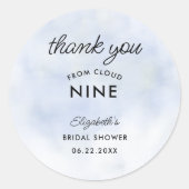Cloud 9 pastelblauw Elegant modern Vrijgezellenfee Ronde Sticker (Voorkant)