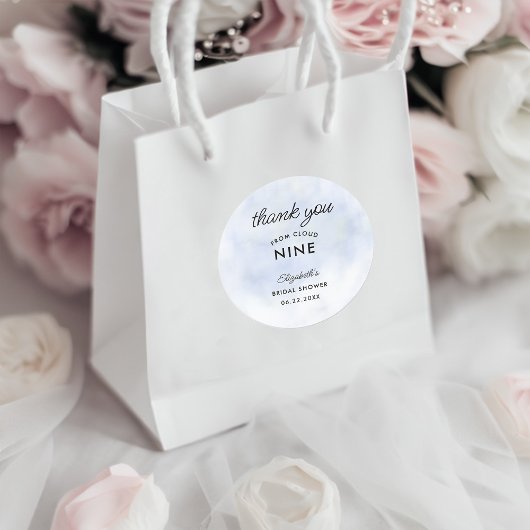 Cloud 9 pastelblauw Elegant modern Vrijgezellenfee Ronde Sticker