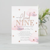 Cloud 9 Pink Clouds Meisje Baby shower per Mail Folie Uitnodiging (Staand Voorkant)