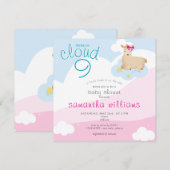 Cloud 9 Pink Little Lamb Spring Girl Baby shower Kaart (Voorkant / Achterkant)